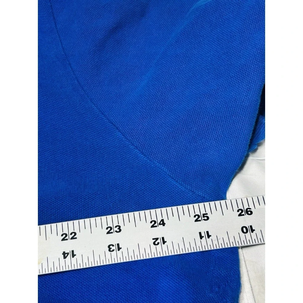 Polo By Ralph Lauren Blue Snap Rugby Polo Short Sleeve Shirt XXL Custom Fit VTG